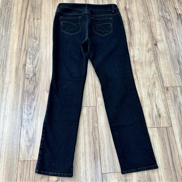 CHICO’S PLATINUM - 1.5 / 10 Regular Jeans Black Stretch Straight Leg Mid Rise - Picture 3 of 5